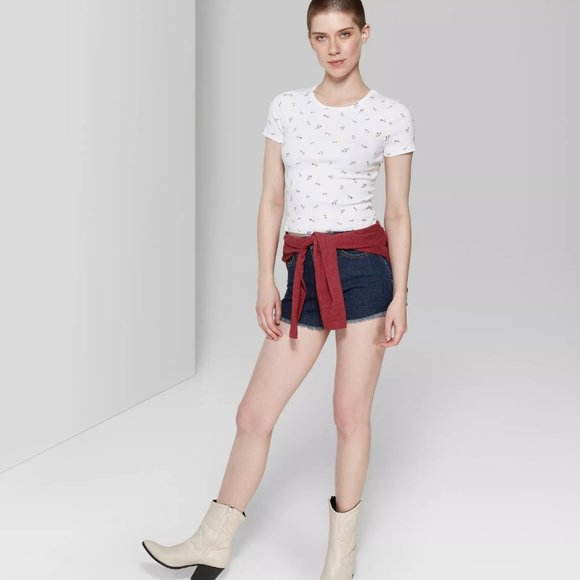 Wild Fable High Rise Jean Shorts Blue Size 4 - Picture 4 of 13